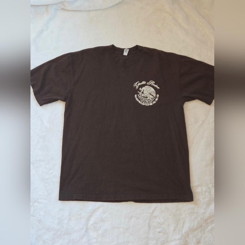 Ghetto Rodeo Mexican Eagle Graphic T Shirt Brown Size L Limited Drop